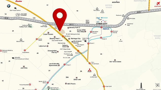 M3M Jewel Gurgaon Location Map