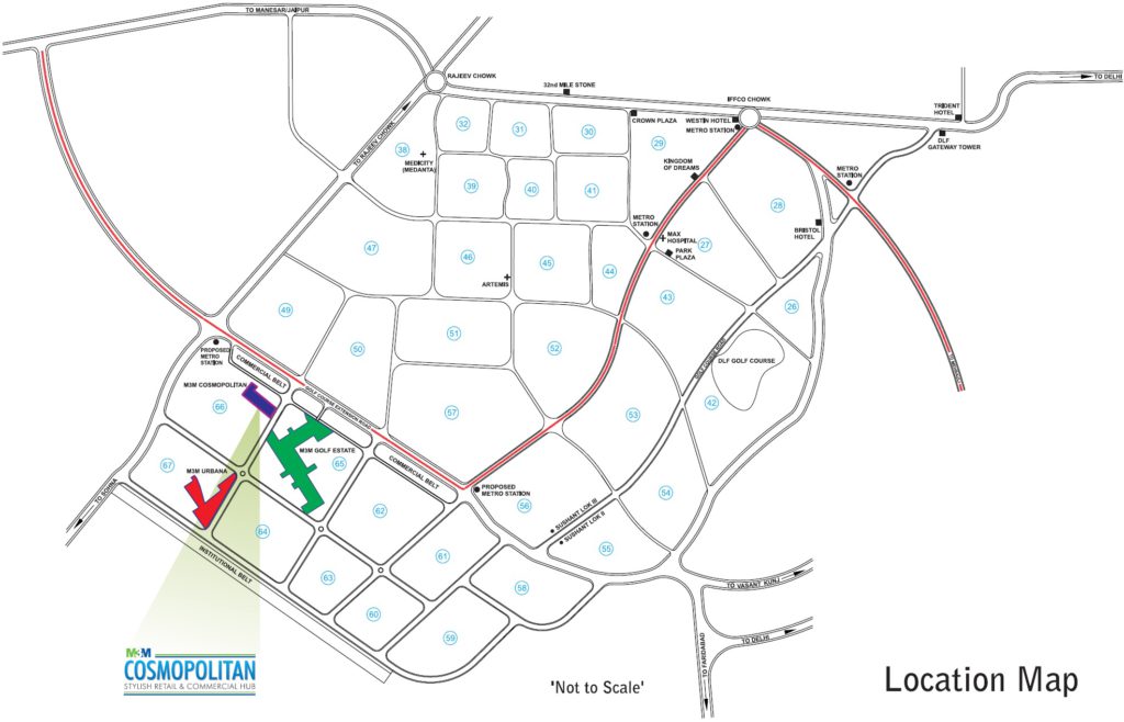 M3M Cosmopolitan location map