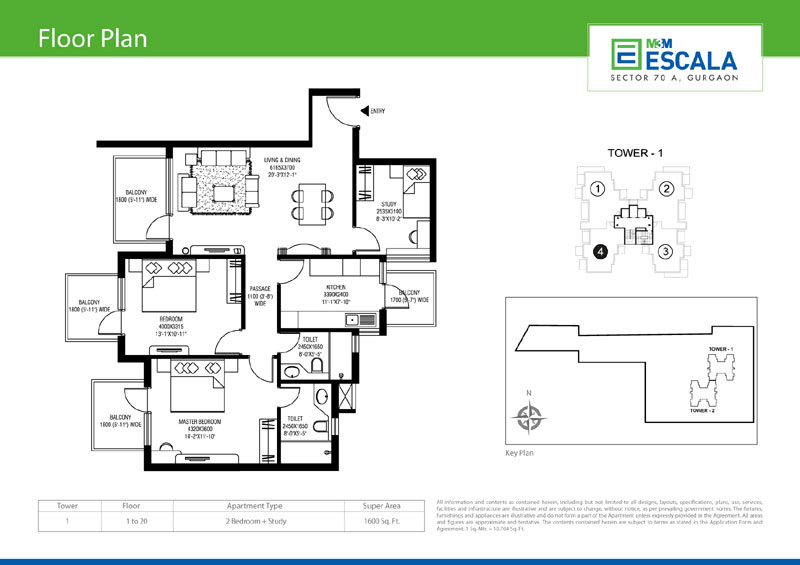 M3M Escala  floor plan
