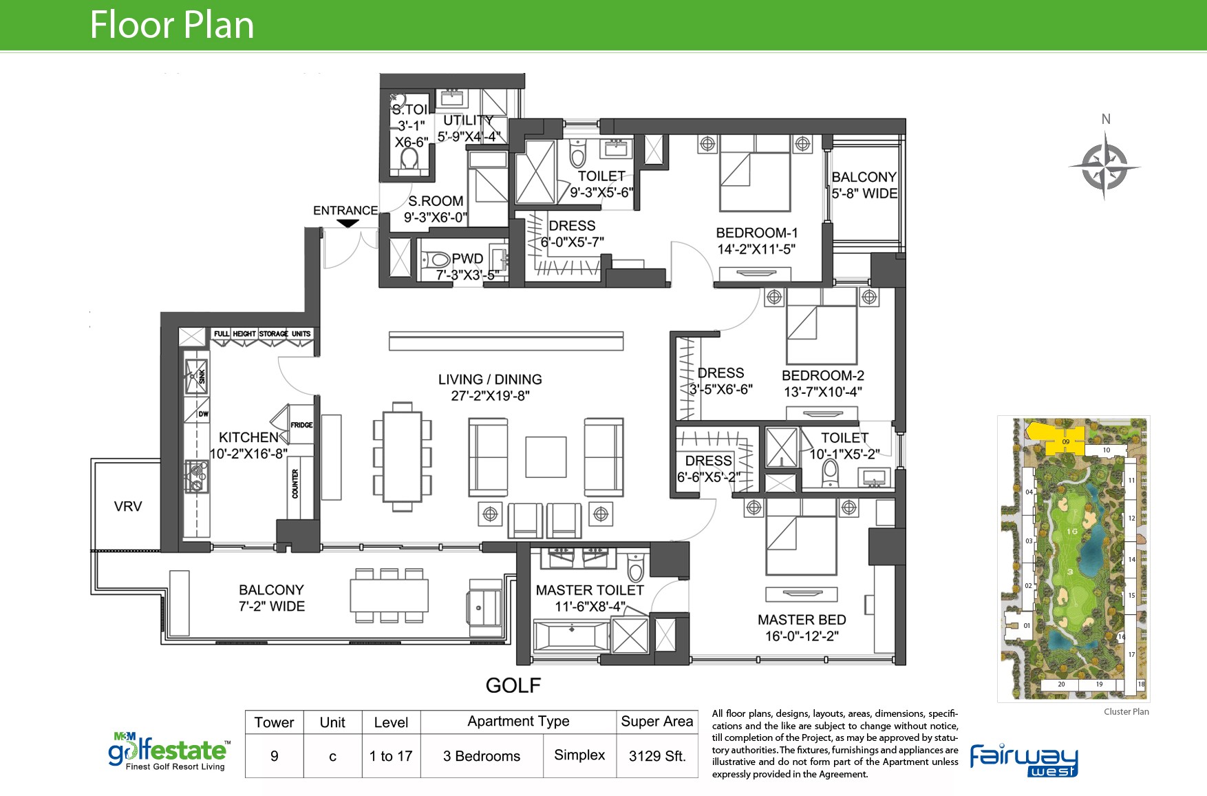 M3M Golf Estate floor plan