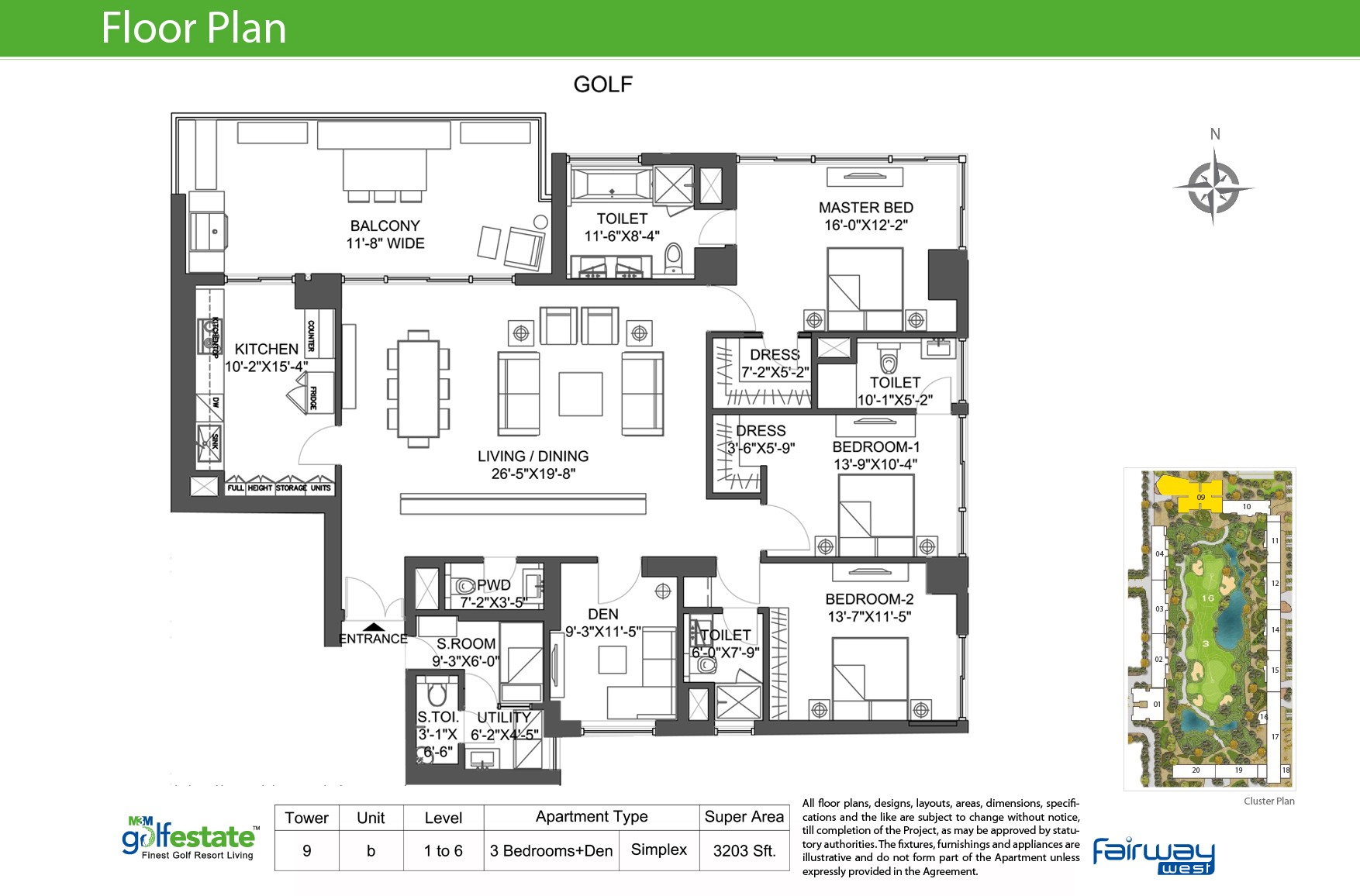 M3M Golf Estate floor plan