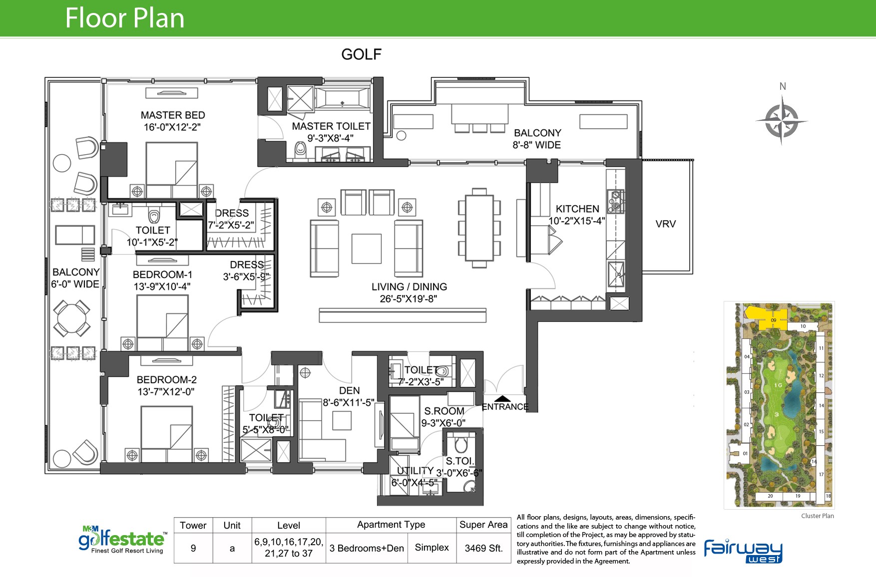 M3M Golf Estate floor plan