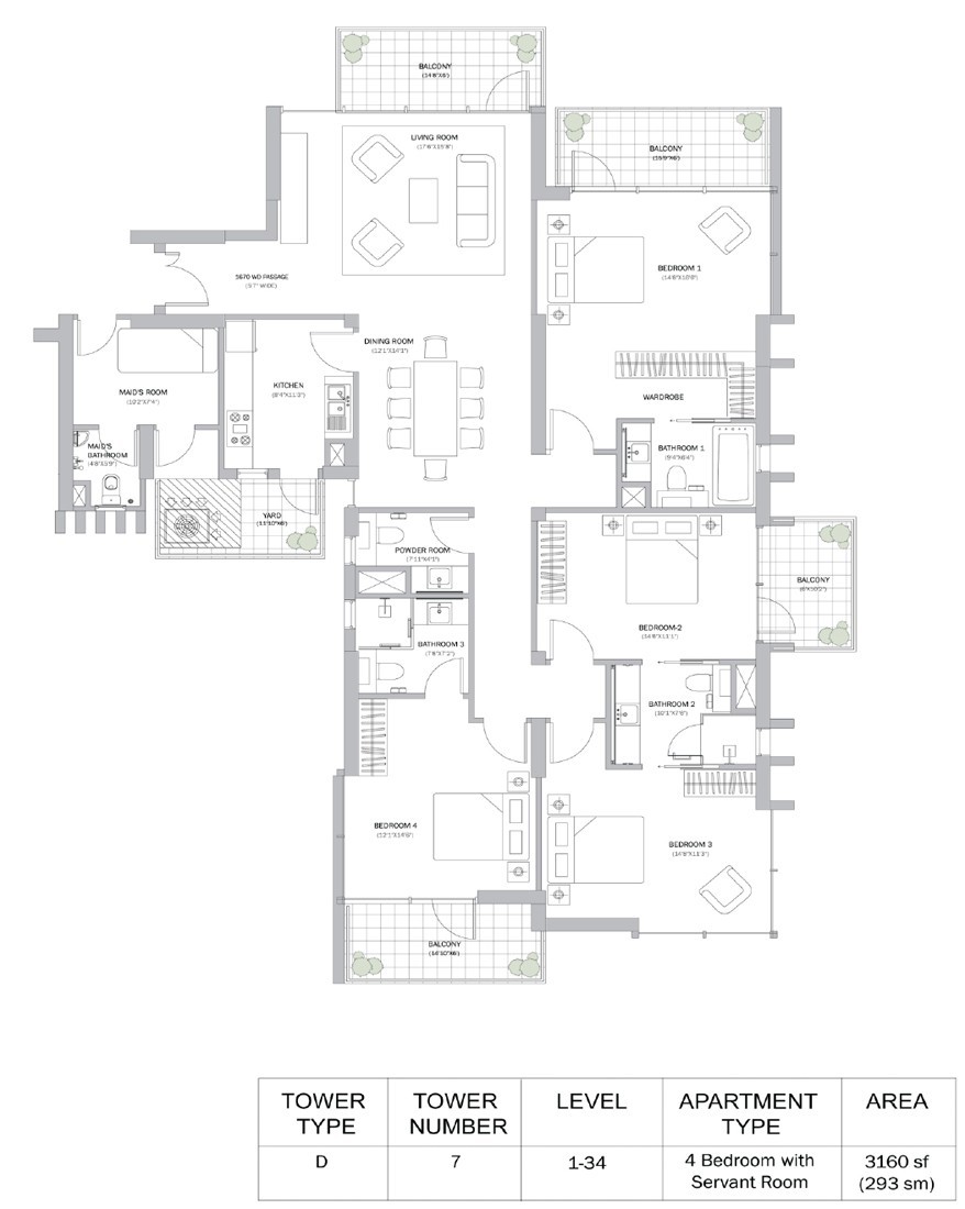 M3M merlin floor plan