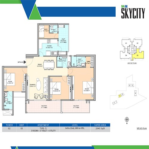 M3M Skycity floor plan