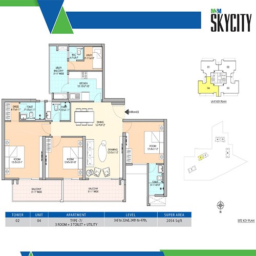 M3M Skycity floor plan