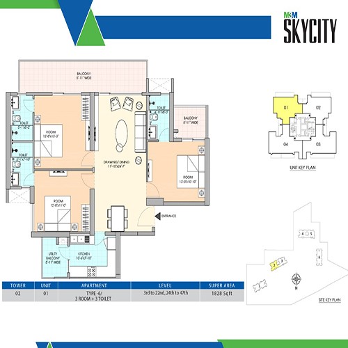 M3M Skycity floor plan