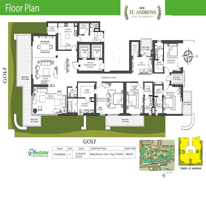 M3M St Andrews floor plan