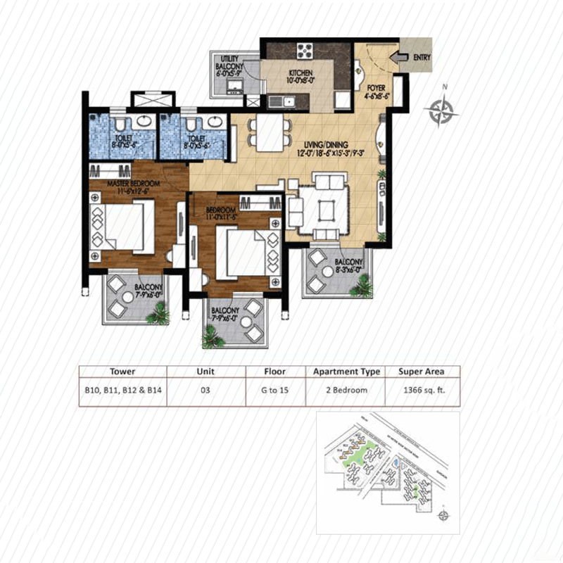 M3M Woodshire floor plan