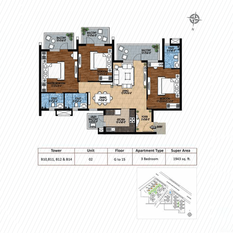 M3M Woodshire floor plan