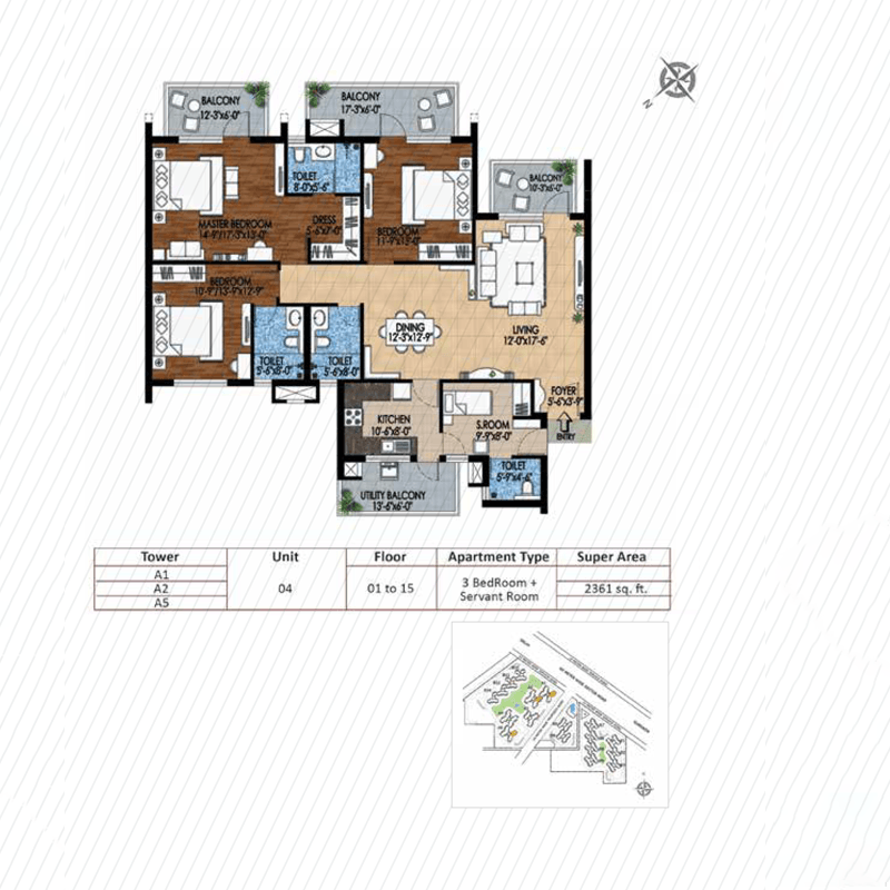M3M Woodshire floor plan