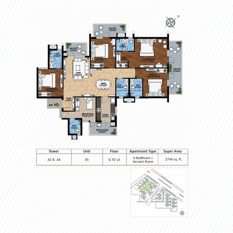 M3M Woodshire floor plan