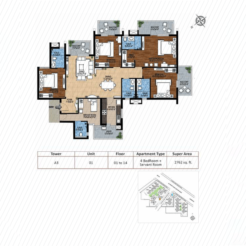 M3M Woodshire floor plan