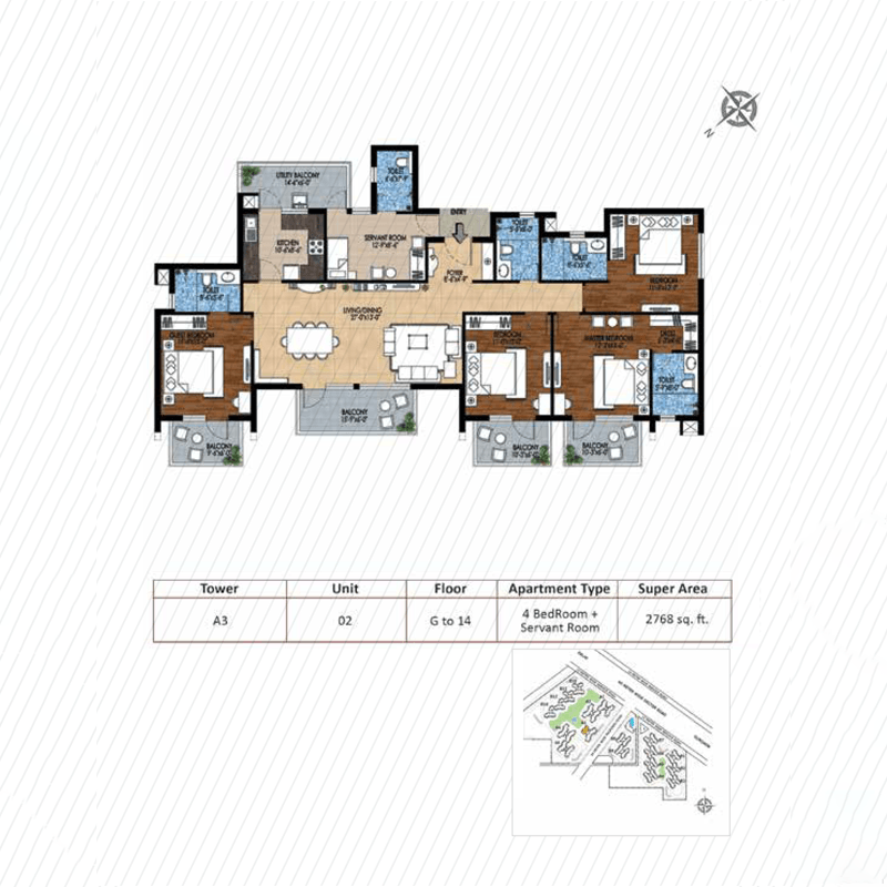 M3M Woodshire floor plan